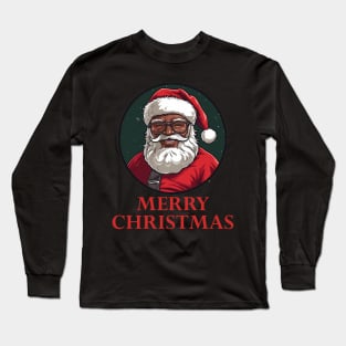 Black Santa Claus, Black Santa, Black Christmas Long Sleeve T-Shirt